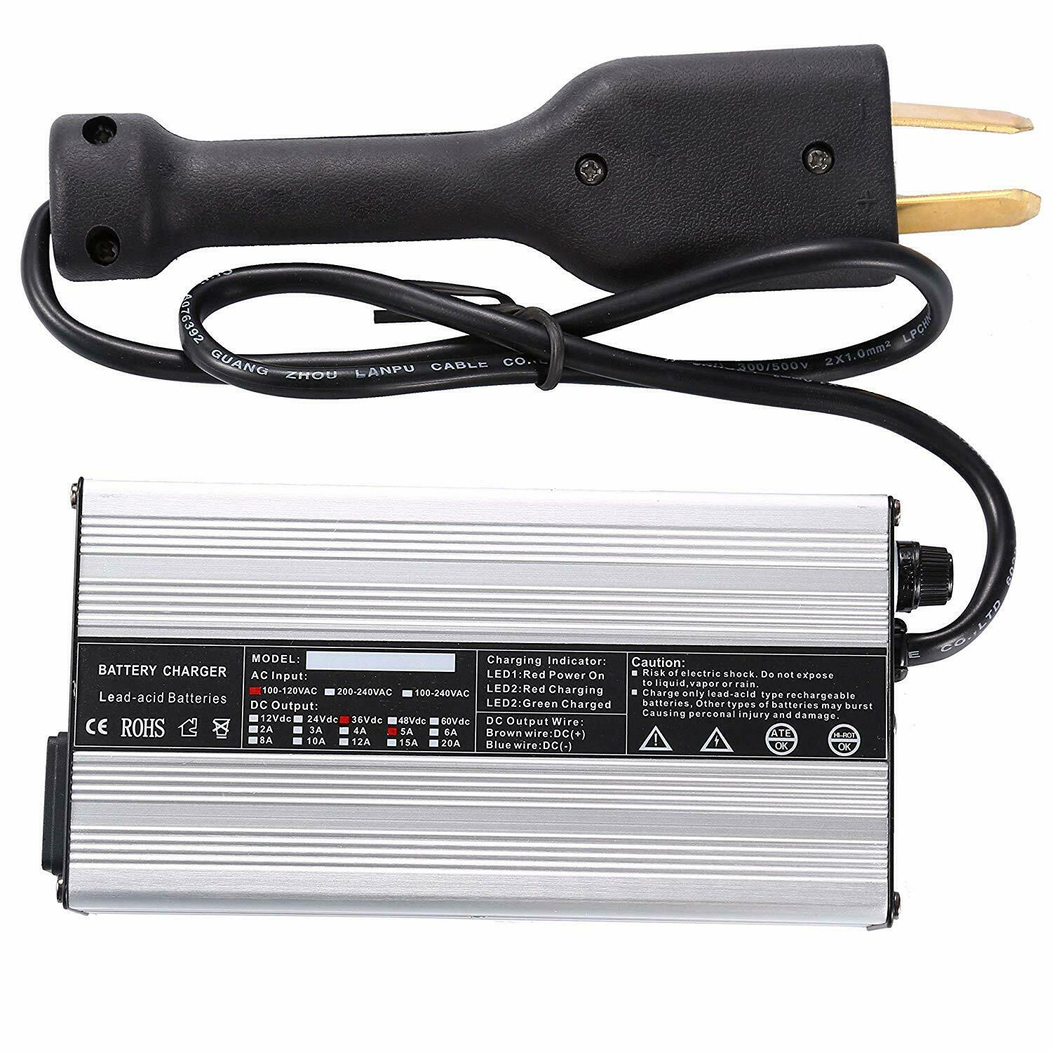 48V 6A Battery Charger Crows Foot For Yamaha Club EZGO Golf Cart