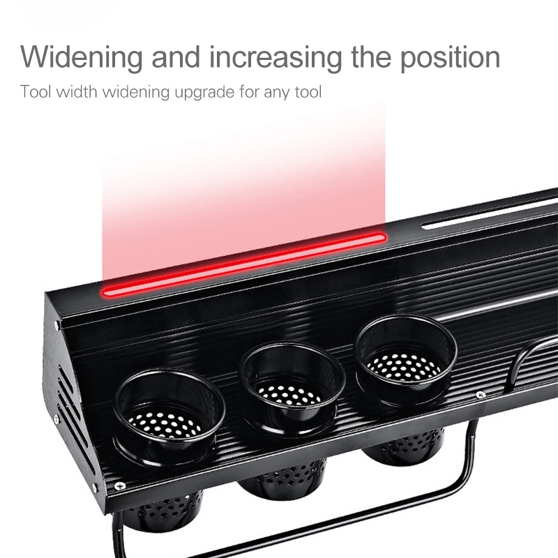 A Version 40cm 1 Cup Kitchen Multi-function Wall-mounted Condiment Holder Storage Rack (Black)