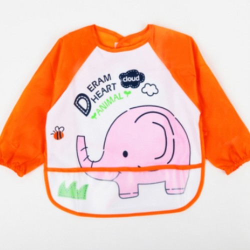 Baby Meal Gown Thin Section Boys And Girls Bib Waterproof Anti-dressing, Size: 0-3 Years Old, Style: Elephant (Orange)
