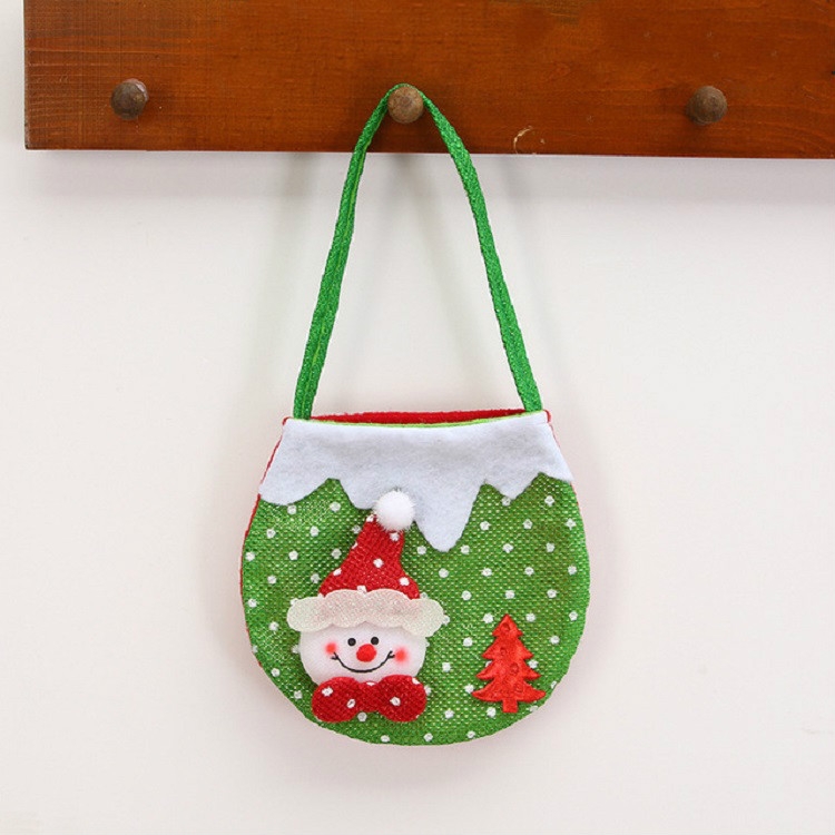 2 PCS Christmas Gift Bag Candy Bag Christmas Tree Pendant Christmas Decoration (Snowman)