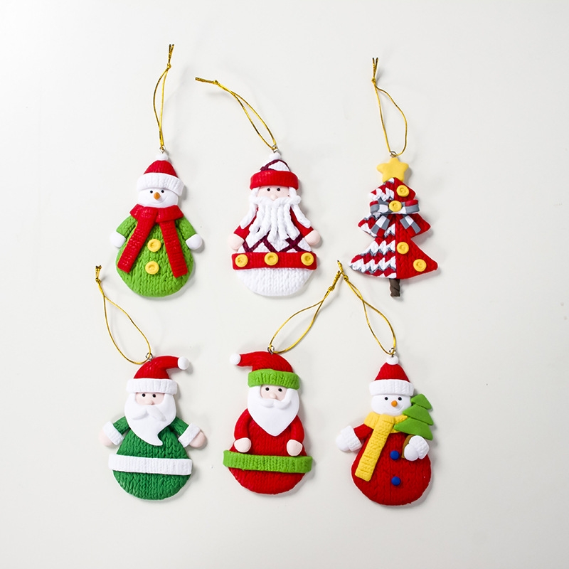 2 PCS Christmas Colored Sparkling Santa Claus Pendant Creative Christmas Tree Decoration Accessories (Christmas Tree)