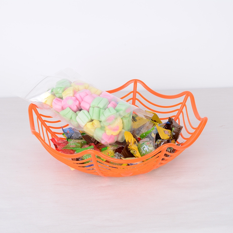 2 PCS Halloween Spider Web Candy Basket Candy Bowl Plastic Candy Box Halloween Decoration PartySupplies (Black)