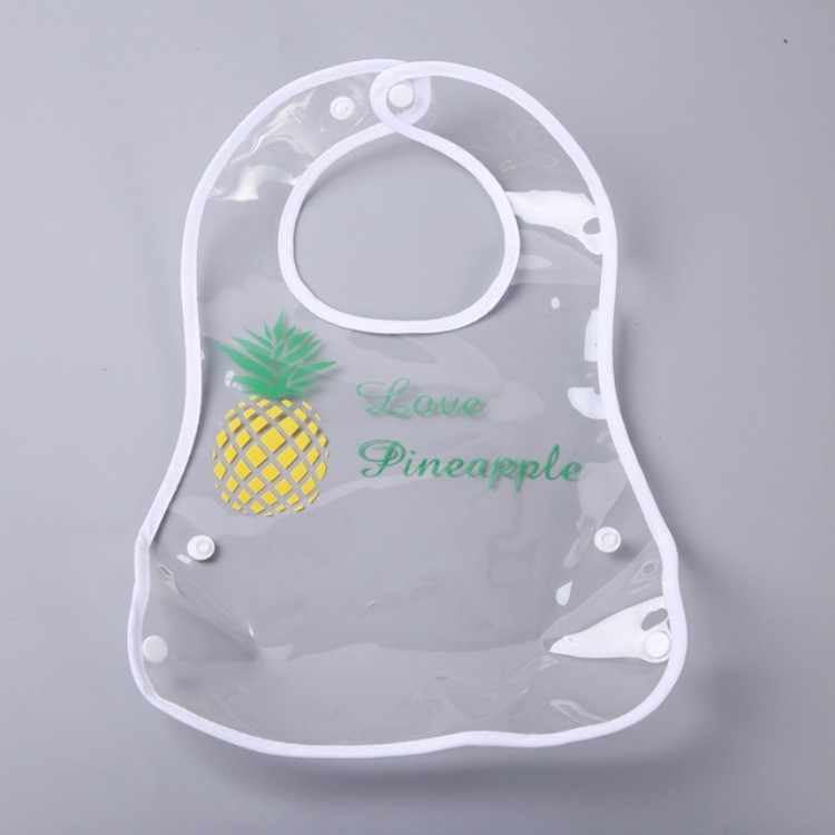 Leakproof Transparent Baby Bib Foldable EVA Waterproof Rice Bib (Pineapple)