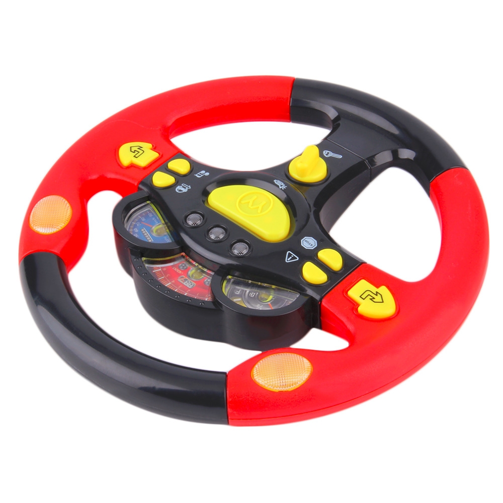 Children Steering Wheel Toy Early Childhood Education Baby Enlightenment Puzzle Steering Wheel Toy (Red)
