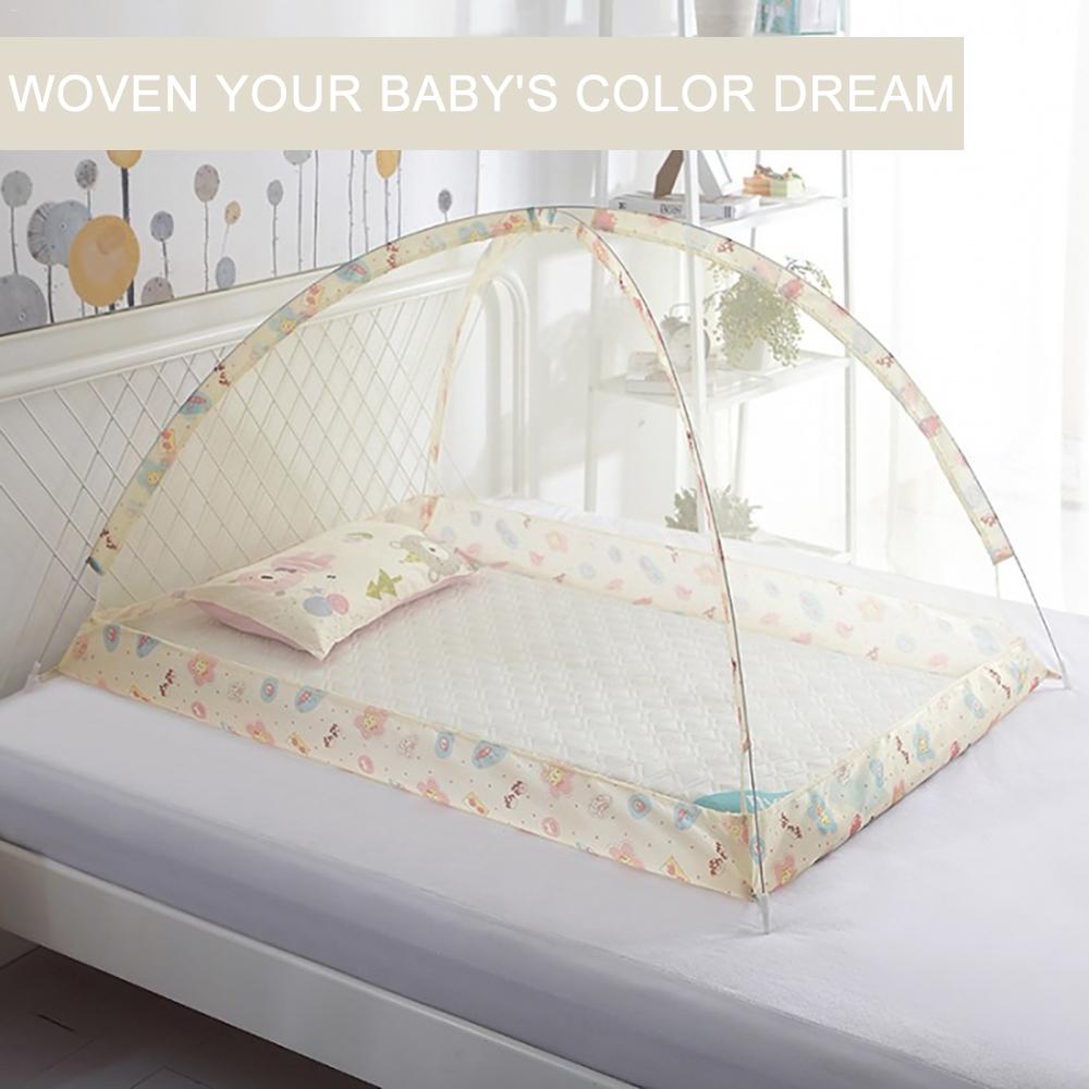 Spring and Summer Endless Children's Mosquito Net Baby Dome Free Installation (PInk)