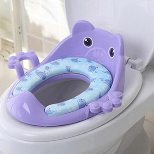 Toilet Training Baby Travel Potty Seat Portable Toilet Seat Infant Chamber Pots Cartoon Toilet (Purple)