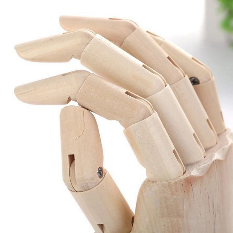 Wooden Doll Hand Joint Movable Hand Model Wooden Hand Art Sketch Tool, Size: 10 Inch (Right Hand)