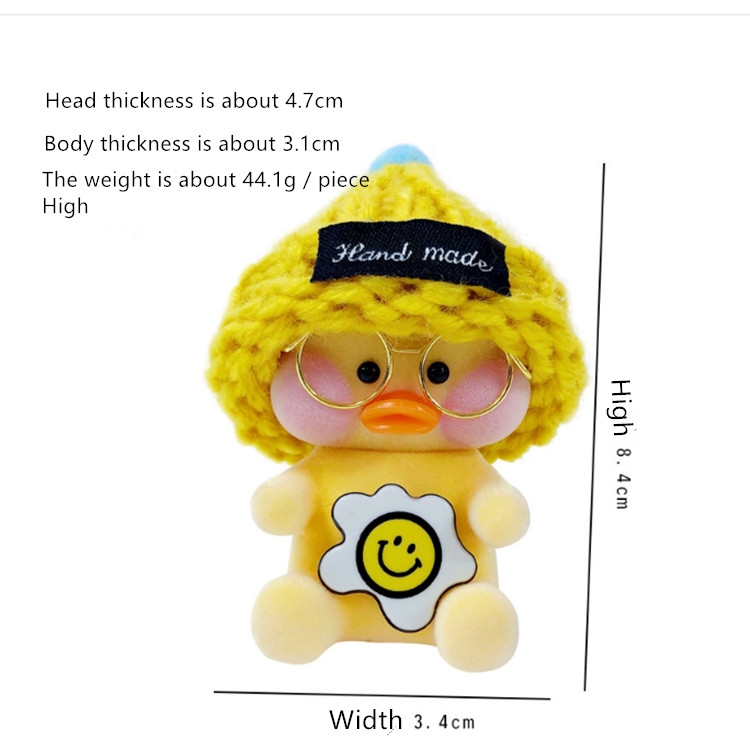 Creative Cartoon Hyaluronic Flocking Duck Doll Keychain Car Couple Key Chain Bag Pendant (C1-21)