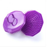 3 PCS Handheld Silicone Scalp Massage Brush Head Meridian Massage Comb (Purple)