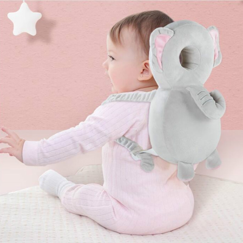 Infant Baby Learning to Walk Sitting Fall Protection Head Cotton Core Pillow Protector Safety Care, Size: Conventional (Elephant Crystal Velvet)