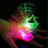 10 PCS Colorful Fluorescent Peacock Finger Lights Party Gadgets Children Entertainment Toys (Blue Green White Red Random Delivery)