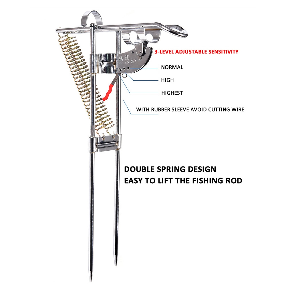 automatic-fishing rod holder upgraded double spring thickened steel fishing p KQ 