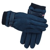 Mens Winter Suede Gloves Touch Screen Windproof Thermal Warm Outdoor Sport Skiing Gloves