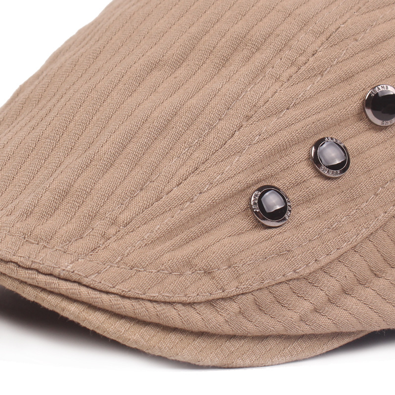 Mens Washed Cotton Beret Caps Outdoor Sport Adjustable Visor Forward Hat
