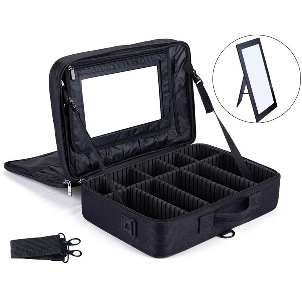 2/3 Tiers Makeup Bag Travel Cosmetic Case Desktop Beauty Brush Organizer Box Large Capacity Cosmetic Storage Bag