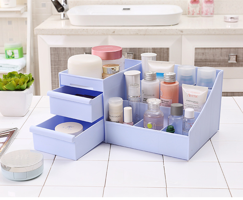 Large Capacity Cosmetic Organizer Storage Box Drawer Dressing Table Skin Care Rack House Container Sundries Makeup Organizer