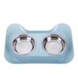 [Double Bowls,Splash Proof] Double Food Grade Stainless Steel Pet Cat Dog Bowl Food Pet Bowl Water Dish Feeding Feeder for Small Medium Dogs Cats