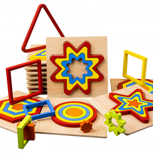 Creative 3D Wooden Puzzle Geometric Shape Jigsaw Puzzle Toy Intelligence Develop Early Educational Toys For Children