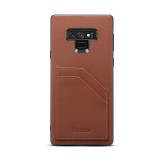For Galaxy Note9 Denior V1 Luxury Car Cowhide Leather Protective Case with Double Card Slots (Brown)