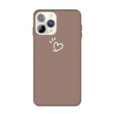 For iPhone 11 Pro Three Dots Love-heart Pattern Colorful Frosted TPU Phone Protective Case (Khaki)