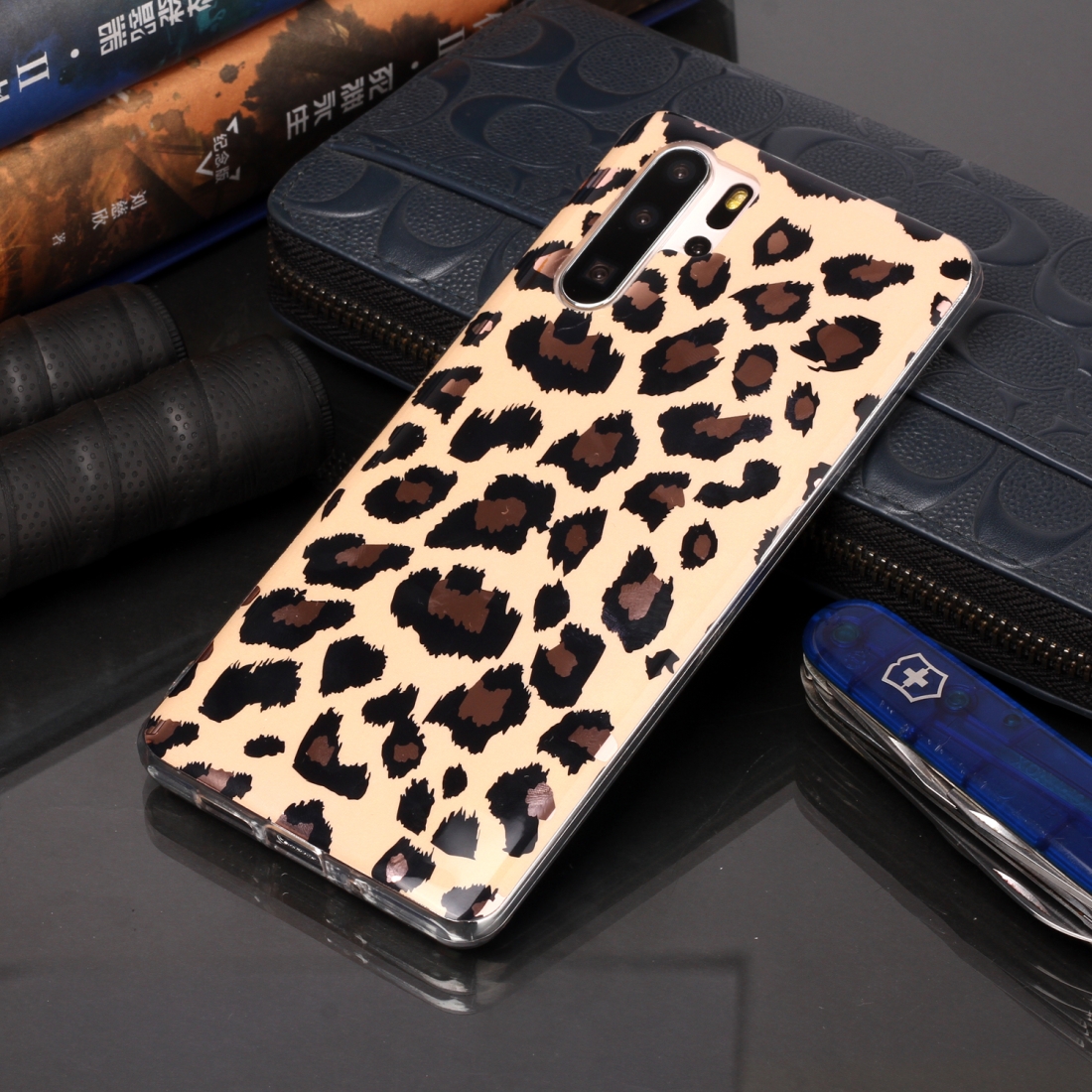 For Huawei P30 Pro Plating Marble Pattern Soft TPU Protective Case (Leopard)