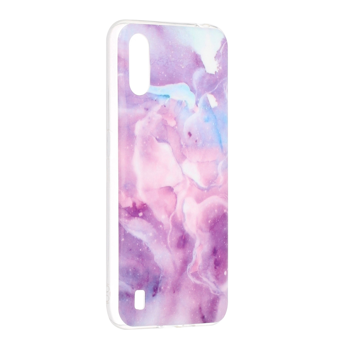 For Galaxy A01 Marble Pattern Soft TPU Protective Case (Purple)