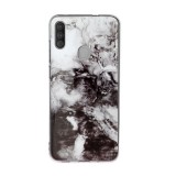 For Galaxy A11 Marble Pattern Soft TPU Protective Case (Black White)