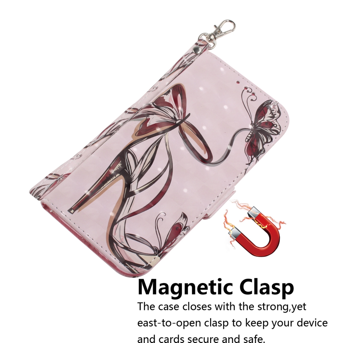 For Galaxy S20+ 3D Formula Pattern Magnetic Attraction Horizontal Flip Leather Case with Lanyard, Support Holder & Card Slot & Wallet (Butterfly High Heels)