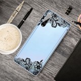 For Galaxy A90 5G Shockproof Painted Transparent TPU Protective Case (Lace Flower)