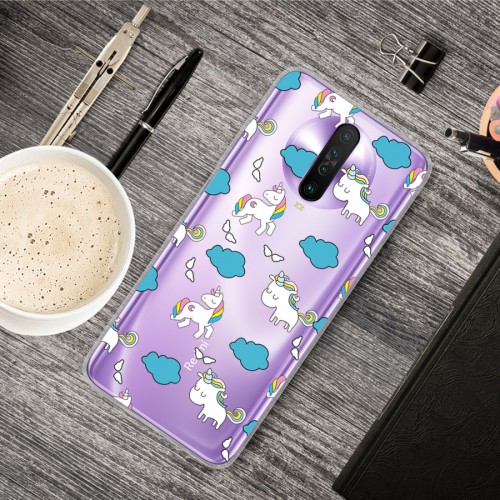 For Xiaomi Redmi K30 Shockproof Painted Transparent TPU Protective Case (Clound Horse)