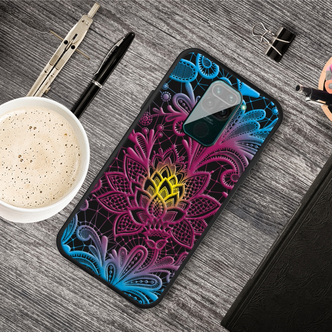 For Xiaomi Redmi Note 9 Pattern Printing Embossment TPU Mobile Case (Dazzling lace)