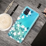 For Galaxy A31 Shockproof Painted Transparent TPU Protective Case (Magnolia Flower)