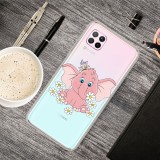 For Huawei P40 Lite Shockproof Painted Transparent TPU Protective Case (Little Pink Elephant)