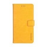 For OPPO Realme 6 idewei Crazy Horse Texture Horizontal Flip Leather Case with Holder & Card Slots & Wallet (Yellow)