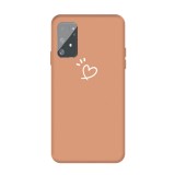 For Galaxy A91 / S10 Lite (2020) Three Dots Love-heart Pattern Colorful Frosted TPU Phone Protective Case (Coral Orange)