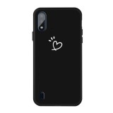 For Galaxy M10 Three Dots Love-heart Pattern Colorful Frosted TPU Phone Protective Case (Black)
