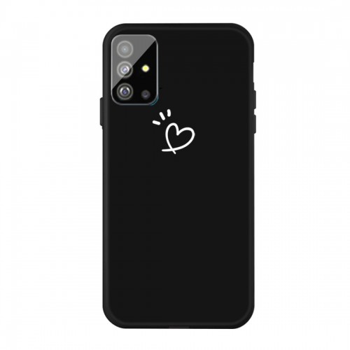 For Galaxy S20 Plus Three Dots Love-heart Pattern Colorful Frosted TPU Phone Protective Case (Black)