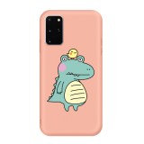 For Galaxy S20+ Cartoon Animal Pattern Shockproof TPU Protective Case (Orange Crocodile Bird)