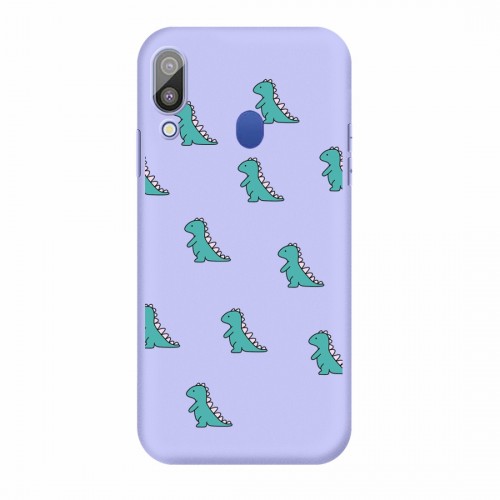 For Galaxy A30 Cartoon Animal Pattern Shockproof TPU Protective Case (Purple Dinosaurs)
