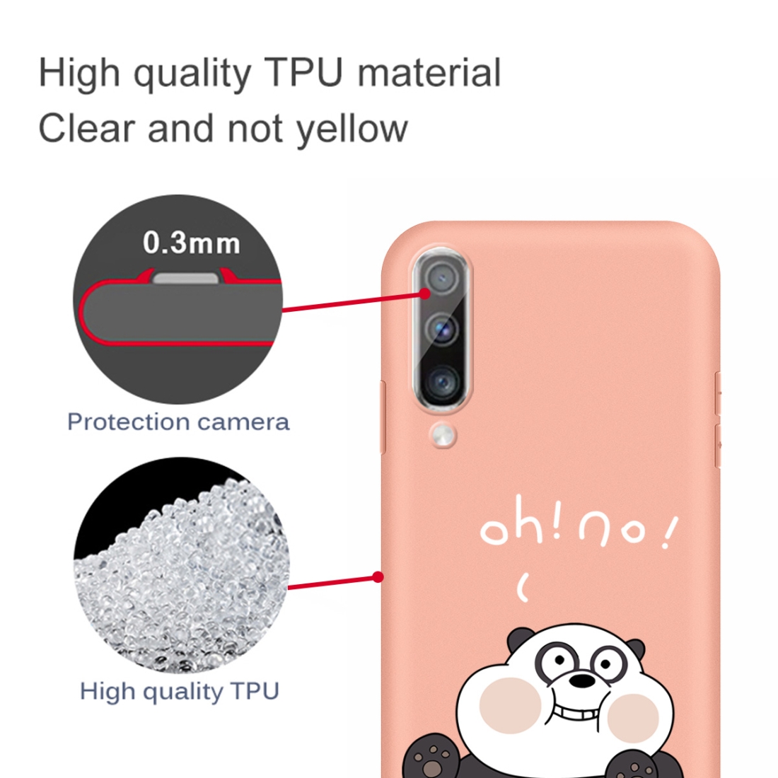 For Galaxy A50 Cartoon Animal Pattern Shockproof TPU Protective Case (Orange Panda)