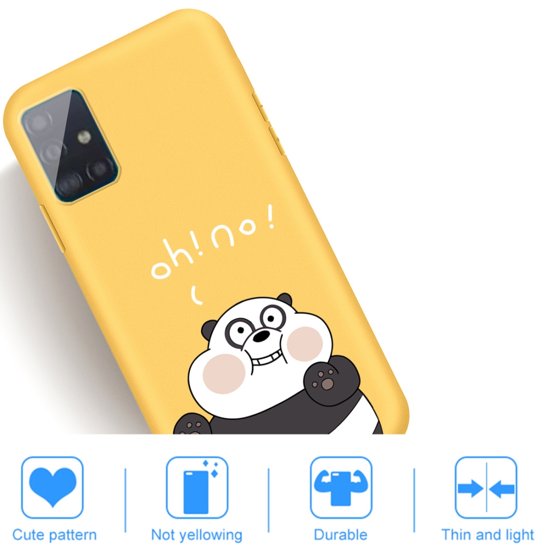 For Galaxy A51 Cartoon Animal Pattern Shockproof TPU Protective Case (Yellow Panda)