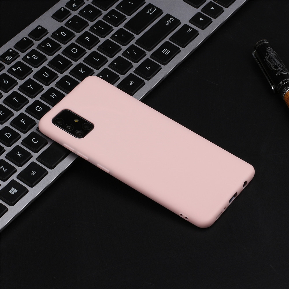 For Galaxy A51 Frosted Candy-Colored Ultra-thin TPU Phone Case (Pink)