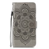 For Huawei Honor V30 & V30 Pro Mandala Embossing Pattern Horizontal Flip Leather Case with Holder & Card Slots & Wallet & Photo Frame & Lanyard (Grey)