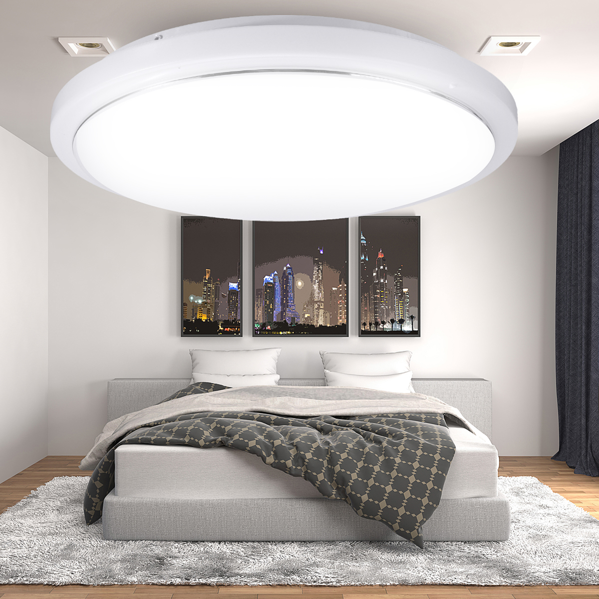 12W Round LED Ceiling Down Light Flush Mount Home Kitchen Bedroom Fixture Lamp 