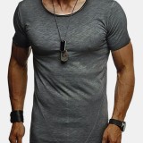 Mens Solid Color Short Sleeve Crew Neck Activewear T-Shirts