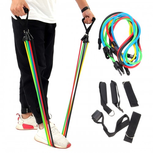 11Pcs/Set Fitness Resistance Bands Yoga Gym Stretch Pull Rope Exercise Training Expander