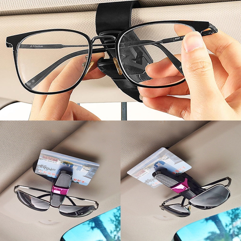 Vehicle Mounted Glasses Clip Car Eyeglass Bill Holder, Blister Package (Grey)