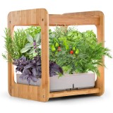 Indoor Gardening Growth Light With Bamboo Frame Plant Grow Box Cabinet Hydroponic Planter Water Hydroponic Garden System Kit