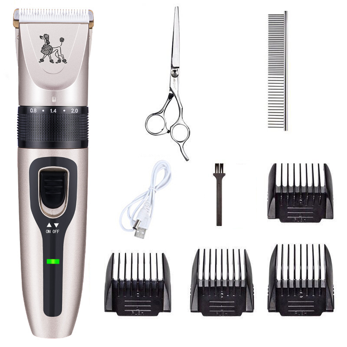 C-350 Rechargeable Pet Dog Cat Grooming Clippers Hair Trimmer Groomer Shaver Quiet Clipper