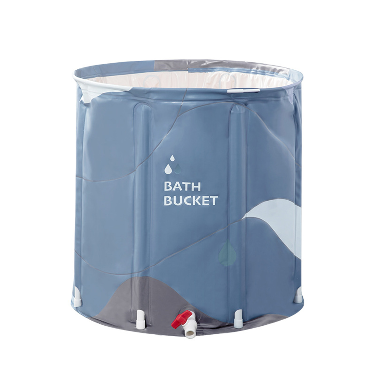 Portable Bathtub Water Tub Folding PVC Adult Spa Bath Bucket Indoor Home 65*70cm